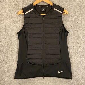 Nike Jacket Vest Women Small Goose Down Filled Aeroloft Reflective Running 85663